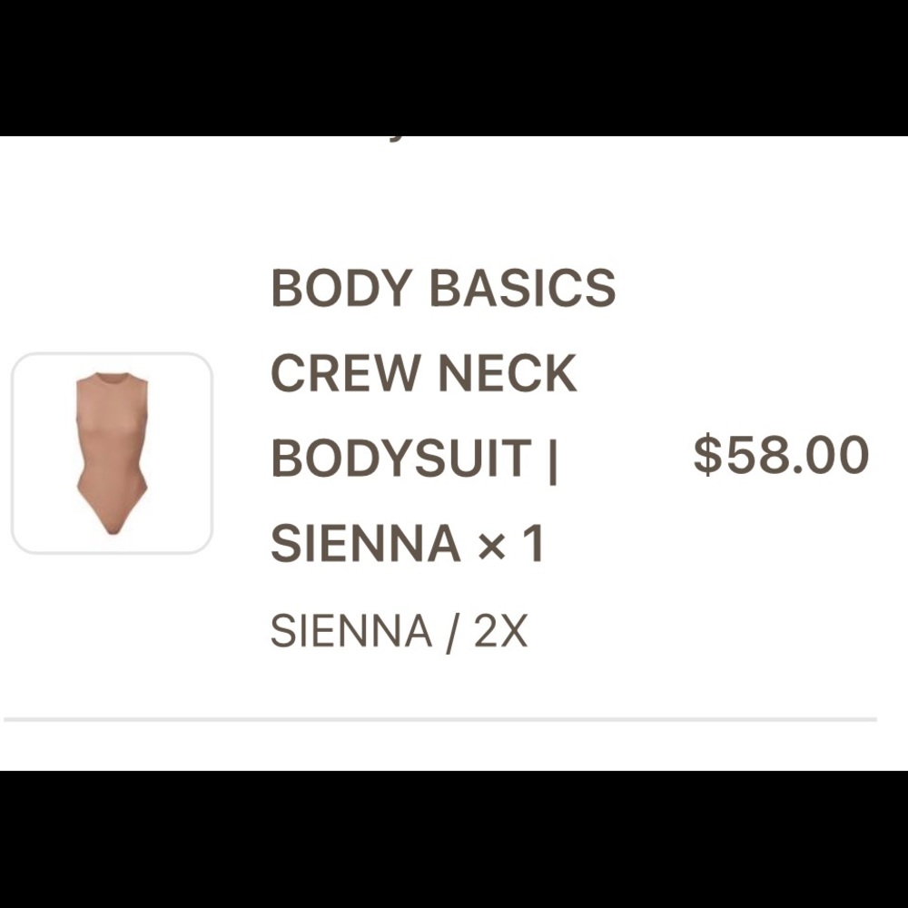 Skims body basics crew neck bodysuit 2x